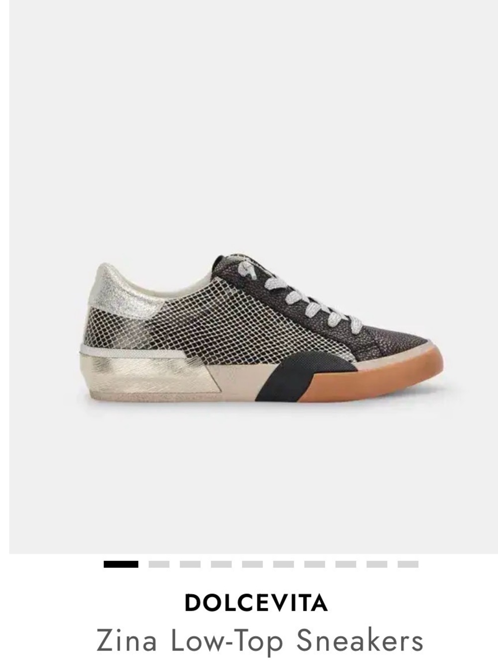 Dolce Vita Black and Silver Low-Top Lace-Up Sneakers